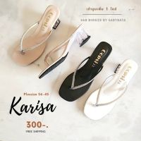 รองเท้าไซส์ใหญ่ 41-45 รุ่น Karisa ส้นแก้ว ส้นสูง 2 นิ้ว หนีบสายเพชร bigsize plussize