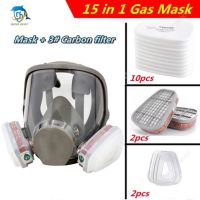 Organic 15 Piece set New Chemical Respirator 6800 Dust Respirator Anti-Fog Full Face Mask Filter For Acid Gas, Welding Spray Paint Insecticide