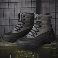 Dark Panther Army Men ยุทธวิธีการเดินป่ากลางแจ้ง High Top Combat Swat Boots #302