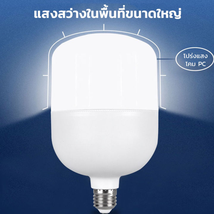 หลอดไฟ-led-แสงขาว-วอร์ม-e27-หลอดไฟใหญ่-ใช้ที่บ้าน-โรงงาน-โกดัง-ตลาด-กันน้ำ-กันฝุ่น-สว่างถนอมสสายตา-ประหยัดไฟ