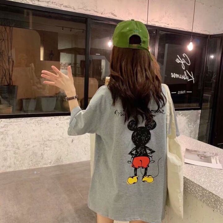 พร้อมส่ง-เสื้อยืดลายมิกกี้เมาส์หน้าหลัง-no36