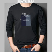 SEATUEMA เสื้อยืด Man Casual O Neck แขนยาว เสื้อยืด Man ฤดูใบไม้ร่วง