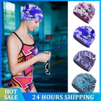 【CW】New Elastic Swimming Cap Waterproof Ears Protect Long Hair Sports Swim Pool Hat Free Size For Men Women Swimming Hat