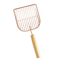 gabn Cat Litter Shovel Wood Handle Fast Sifting Multifunctional Kitten Poop Lifter Metal Litter Scooper Pet Supplies Sand Shovel Wood