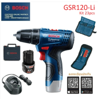 BOSCH สว่านไขควงไร้สาย รุ่น GSR120-Li Kit 23pcs, GSR120-Li, GSR12V-30 เครื่องมือช่าง