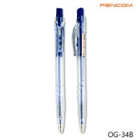 ปากกาลูกลื่น หัวปากกา 0.5 มม. Pencom OG34-BL ปากกาหมึกน้ำมันแบบกด จำหน่าย 12 ด้าม 50 ด้าม หมึกแห้งไว เขียนง่าย ไม่เลอะมือ