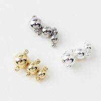 4PCS Round Magnet Clasp Bracelet Necklace Link Clasp Material Fitting Plating 18 K Gold