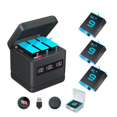 BINPAI GoPro 109 Battery and 3-Channel USB Charger For Gopro Hero 109 Camera,with High Speed Micro SD Card Reader Function