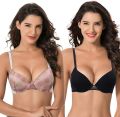 LZD Curve Muse Women's Plus Size Perfect Shape Add 1 Cup Push Up Underwire  Bras