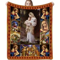 2023 Virgin Mary Blanket The Virgin Jesus of Religion Plush Cover Bedspread On The Bed Soft Flannel Bedding Lightweight Throw Blanket