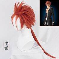 【Lao Zhang Fashion Cosplay】 Final Fantasy VII Reno Wigs 50ซม. สีส้มครึ่งยาวสไตล์คอสเพลย์วิกผมเกมอุณหภูมิสูงวิกผมหมวก