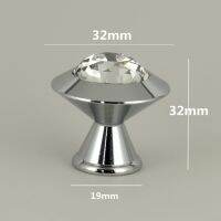 【CW】 modern simple fashion diamond head glass crystal drawer tv knobs pulls silver chrome kitchen cabinet cupborad door handles