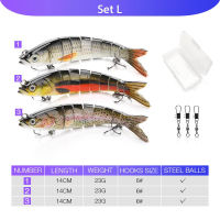 35pcs 14cm 23g Sinking Wobblers Fishing Lures Set 8 Segments Crankbait Hard Artificial Bait Kit Swimbait Pike Fishing Lure