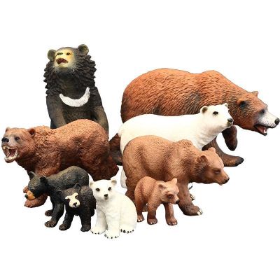 Children solid simulation model of wildlife animal toys king grizzly bear brown bear polar bears a suit bear