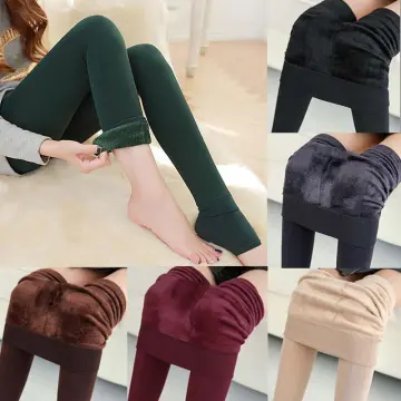 Womens Winter Black Thick Warm Soft Fleece Lined Thermal Stretchy Leggings  Pan