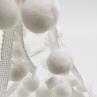 ][[ 1/2/3/5Yards Big 30Mm Pom Pom Trim Ball Fringe Rion Sew On Pom Pom Fringe Tassel Lace White For DIY Crafts Sewing Accessories