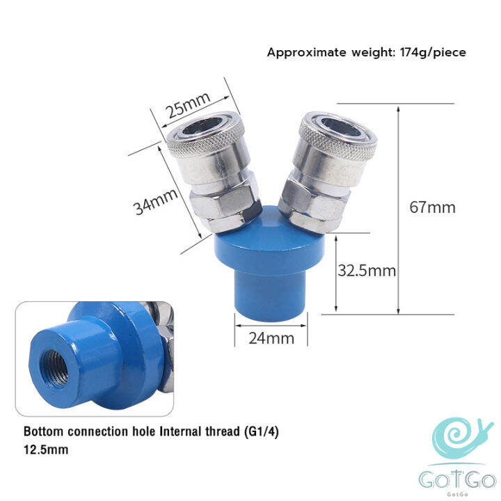 gotgo-คอปเปอร์ลม-ค็อปเปอร์-2-ทาง-3-ทาง-ขนาด-1-4-ใช้กับ-งานลม-ปั๊มลม-pneumatic-coupling