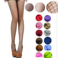 【 Cw】women Fishnet ถุงน่องเซ็กซี่ Multicolor Plus Size Pantyhose สีตาข่ายสีแดง Fishnets Tights Anti Hook Nylon Panty