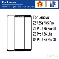 กระจกหน้าหน้าจอสัมผัสสำหรับ Lenovo Z5 Z5S Z5 Pro Z5Pro GT Z6 Pro Z6 Lite K5 S5 Pro GT หน้าจอสัมผัส Digitizer กระจกหน้าแทนที่