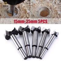 5 Pcs Auger Drill Forstner Bit Set Hinge Boring Woodworking Hole Saw Cutter Round Shank Wood Tools