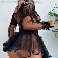 【CW】✇♤  5XL Size for Transparent Mesh Babydoll Nightdress Erotic Costumes