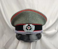 tomwang2012.WWII WW2 German heer artillery Officer Visor Hat military Cap WITH TOW BADGE INSIGNIA