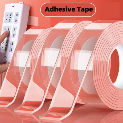∋✕▼ Double Sided Tape Nano Tape Waterproof Wall Stickers Reusable Heat Resistant Bathroom Home Transparent Self Adhesive Tapes