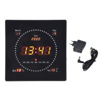 100‑240V Large LED Wall Desk Alarm Clock Calendar with Hanging Holes Digital Wall Clock for Household