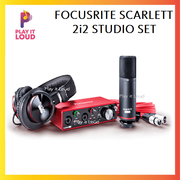 FOCUSRITE SCARLETT 2i2 STUDIO AUDIO INTERFACE W/ CONDENSER MIC AND