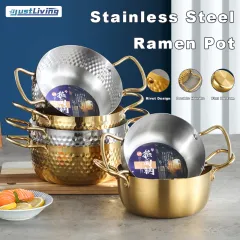 Korean Stainless Steel Double Ear Cooking Pots Soup Cooker Seafood