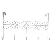 5 Hanger White Towel Hat Coat Clothes Wall Hook Over Door Bathroom