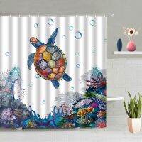 Mermaid Octopus Bath Curtain ชุดนามธรรมทะเลแฟนตาซีสัตว์หนวดเต่าอาบน้ำม่านตกแต่งห้องน้ำ 180 * 180 ซม