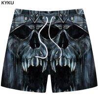 Skull Shorts Men Gray Cargo Shorts Casual Gothic Angry 3d Print Shorts Beach Fitness Mens Short Pants Summer 2018 Fitness