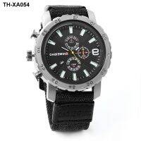 Hip-hop unique mens tide brand summer student watch belt quartz calendar black technology military