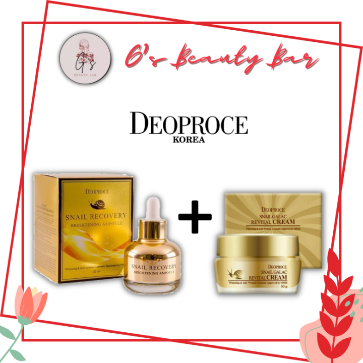 Deoproce Snail Recovery Brightening Ampoule 30ml + DEOPROCE Snail Galac ...