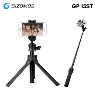 ขาตั้ง Gizomos GP-15ST Tabletop 2-In-1 Mini Tripod &amp; Selfie Stick Kit