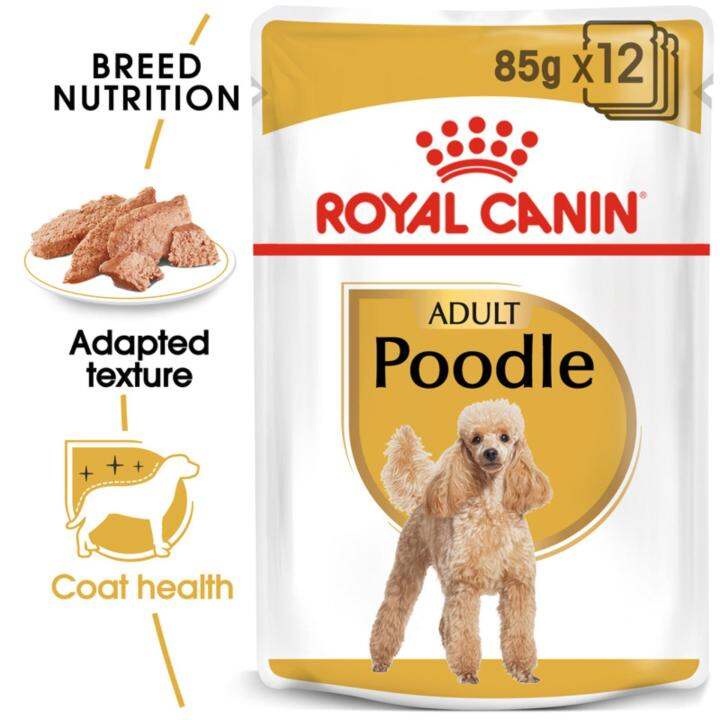 ยกกล่อง-12-ซอง-royal-canin-poodle-adult-pouch-loaf-โรยัล-คานิน-อาหารเปียกสุนัขโต-พันธุ์พุดเดิ้ล-อายุ-10-เดือนขึ้นไป-โลฟเนื้อละเอียด-wet-dog-food