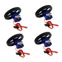 4Pcs Feetech FS90R RC Servo, 360องศาหมุนต่อเนื่อง Micro Servo Motor 4Pcs ยางล้อสำหรับหุ่นยนต์ RC รถ s สมาร์ทรถ