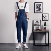 CODpz119nb S-4XL Men Overalls Bib Jeans Casual Fashion Korean Style Stretch Elastic Jumpsuit Long Denim Pants Street Hip Hop