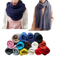 Ladies Scarves Winter Fashion Warm Thick Soft Knitted Blanket Knit Lightweight Long Scarf Shawl for Women solid color