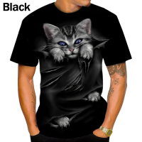 2023 NEW New Casual T-shirt Short Sleeve Round Neck 3d Cat Print Summer Fashion brand new T-shirt