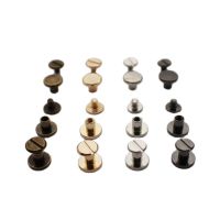 Flat Belt Screw Leather Craft Chicago Nail Brass Solid Rivets Stud Head