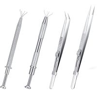 Multipurpose Tweezers Jewelry Tool Gem Holder Diamond Jewelry Tweezers Set of 4 Extra Fine Tweezer