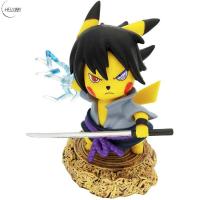 เฮลบ๊อบบี้อะนิเมะการ์ตูนปิกาจูคอสเพลย์ Uchiha Sasuke Miniatures ของเล่นโมเดลโปเกมอนปิกาจูตุ๊กตาตุ๊กตาโมเดลเครื่องประดับฟิกเกอร์แอ็คชั่น