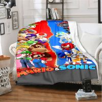 XZX180305  3D cartoon game m.ario printed w a rm and soft linen blanket cover suitable for living room, bedroom, bed, sofa, hiking, leisure