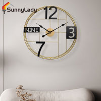 นาฬิกาติดฝาผนังขนาดใหญ่ SunnyLady 60ซม. พร้อมนาฬิกาติดผนังป้ายดิจิตอลวินเทจย้อนยุคอุตสาหกรรมสำหรับห้องบ้านห้องครัวสำนักงานห้องนอนโรงเรียน