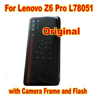 100% Original New For Lenovo Z6 Pro L78051 Glass Lid Back Battery Cover Housing Door Rear Case With Camera Frame + Adhesive