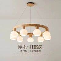 [COD] living room chandelier log lamps simple modern atmosphere Japanese-style solid ring study dining