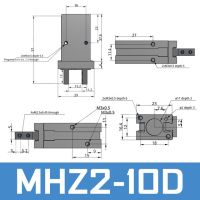 LLJLJ-Mhz2 6d 10d 16d 20d 25d 32d 40d Double Acting Air Gripper Pneumatic Finger Cylinder Smc Type Aluminium Clamps