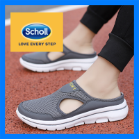 Scholl รองเท้าผู้ชาย Scholl รองเท้าผ้าใบรองเท้าผู้ชาย Scholl ผ้าใบรองเท้าผู้ชาย Scholl เวอร์ชันเกาหลี สไลด์ ผู้ชาย Scholl ขนาดใหญ่46 47 48 สวมใส่ รองเท้าแตะครึ่งรองเท้าแตะแบนผู้ชายแฟชั่นรองเท้าแตะลำลอง รองเท้าสปอร์ต-AS2028